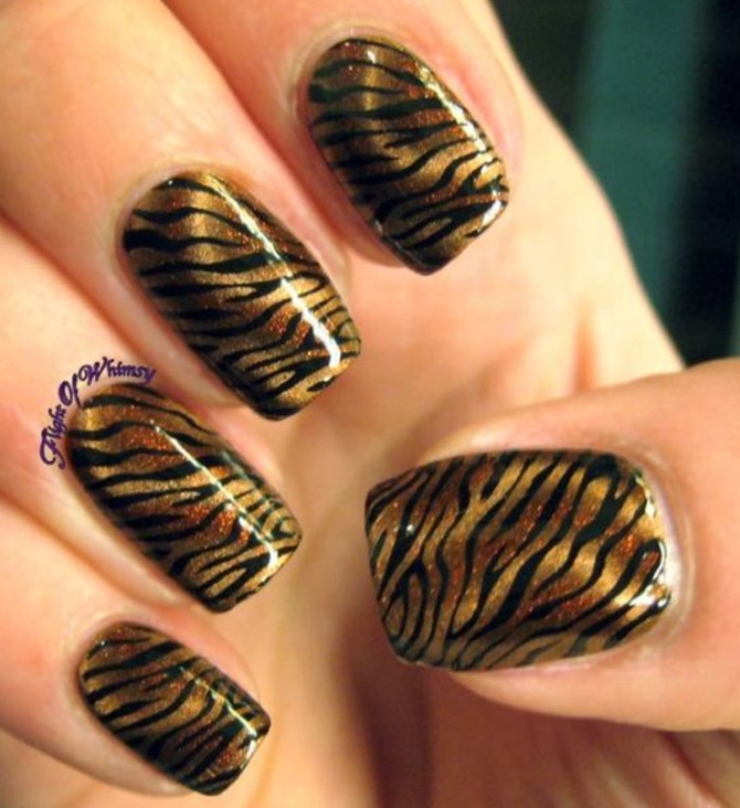 Tiger manicure: fashionable nail design ideas with photos 3