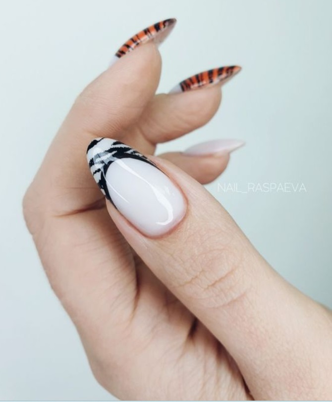 Tiger manicure: fashionable nail design ideas with photos 7