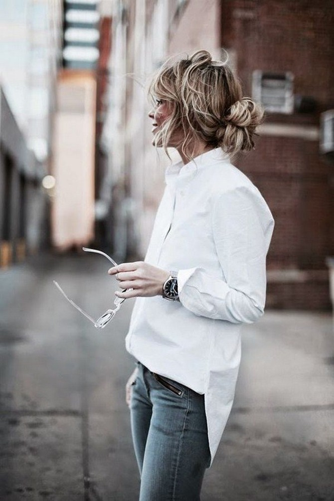 How to style a plain white shirt to look fashionable 2