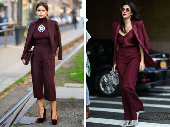 Wie man tiefe Weintöne in Streetstyle-Looks trägt – die angesagteste Farbe des Herbstes 2024 2