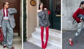 Red and Gray in Looks: Fashionable Duets for the Cold Season