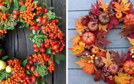 DIY Herbstkranz an der Tür: Meisterkurs zum Erstellen einer originellen Dekoration