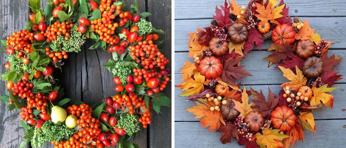 DIY Herbstkranz an der Tür: Meisterkurs zum Erstellen einer originellen Dekoration