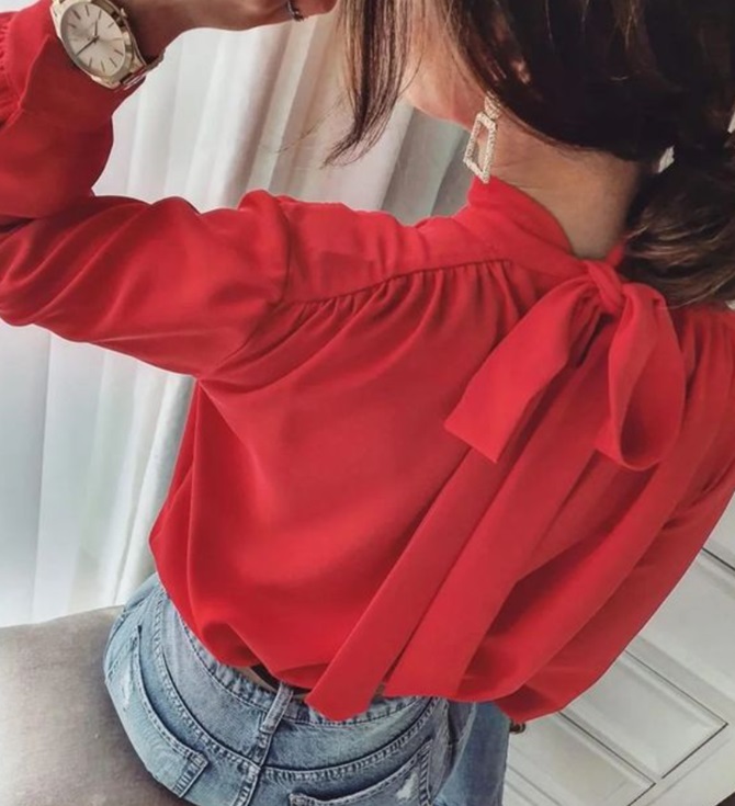 Blouse with a bow – a new trend of the fashion season 2024-2025 13