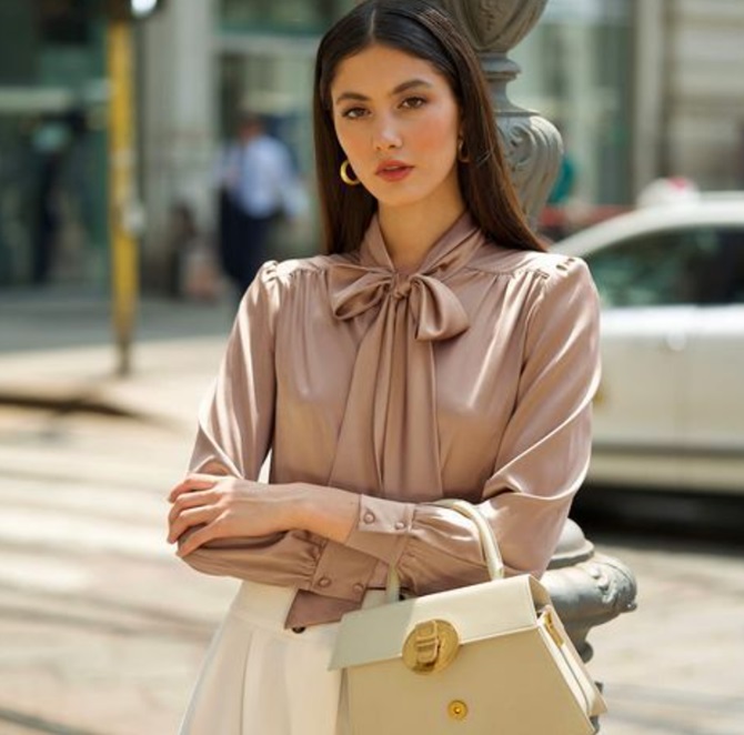 Blouse with a bow – a new trend of the fashion season 2024-2025 7