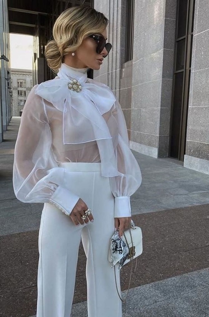 Blouse with a bow – a new trend of the fashion season 2024-2025 10