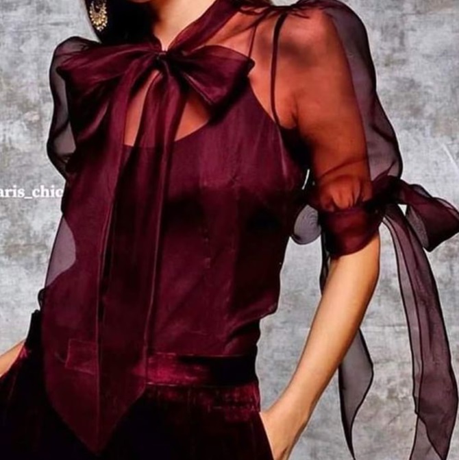 Blouse with a bow – a new trend of the fashion season 2024-2025 11