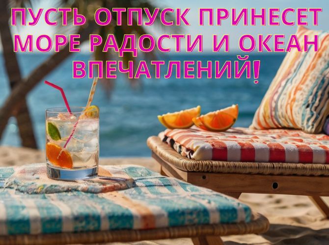 Открытка хорошего отпуска — приятные пожелания 3