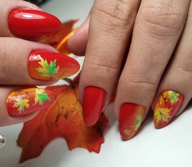 Leaf Manicure for Fall: 6 Stylish Ideas for Your Look 3