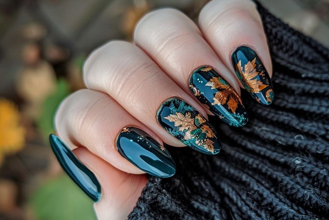 Leaf Manicure for Fall: 6 Stylish Ideas for Your Look 17