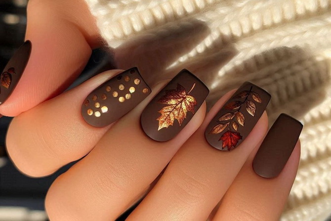 Leaf Manicure for Fall: 6 Stylish Ideas for Your Look 18