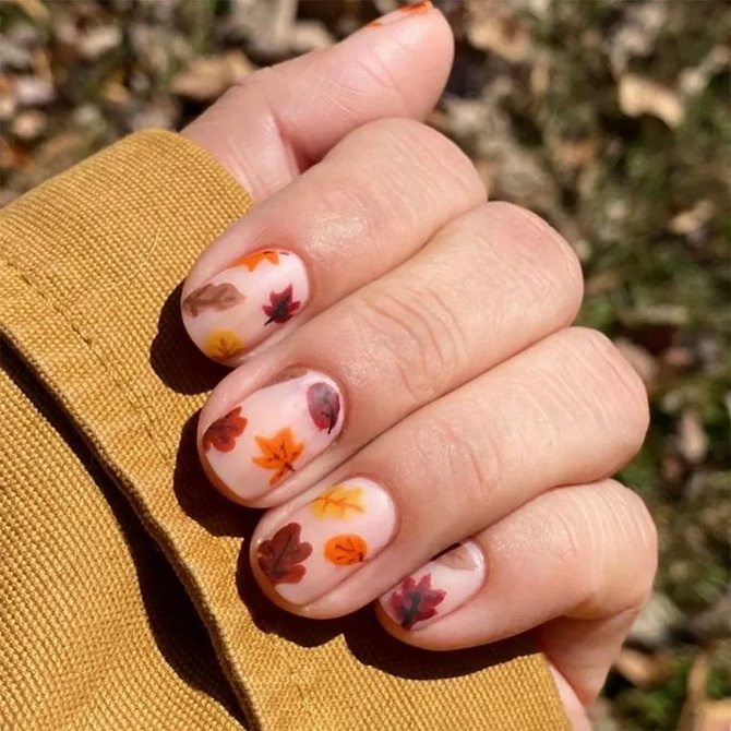 Leaf Manicure for Fall: 6 Stylish Ideas for Your Look 22