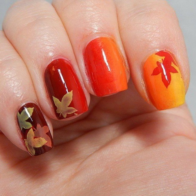 Leaf Manicure for Fall: 6 Stylish Ideas for Your Look 26