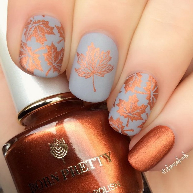 Leaf Manicure for Fall: 6 Stylish Ideas for Your Look 15