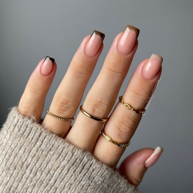 Manicure in the trendy shade Mocha Mousse: the main color of 2025 7