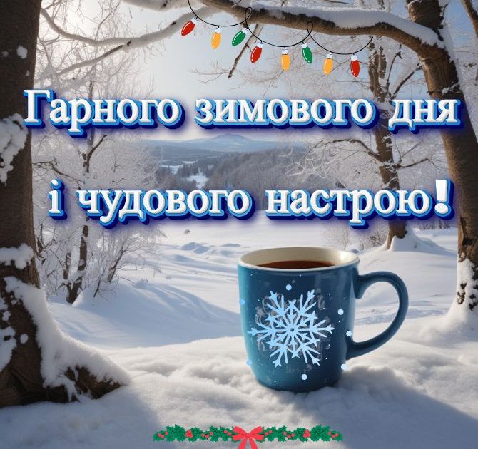 Картинки доброго зимового дня – листівки з побажаннями 1