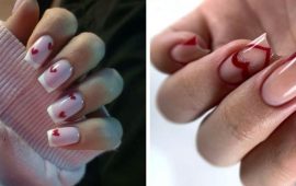 French manicure for Valentine’s Day: new ideas for French manicure in romantic motifs