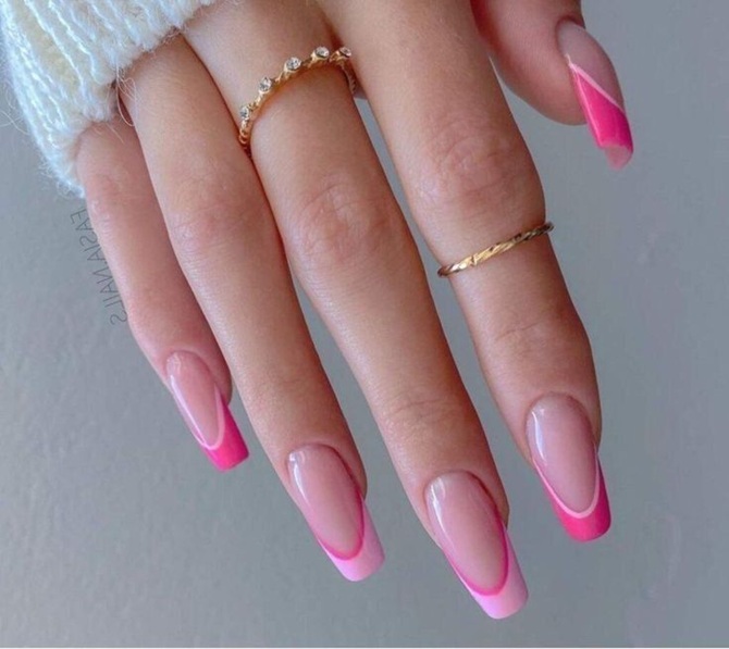 French manicure for Valentine’s Day: new ideas for French manicure in romantic motifs 14