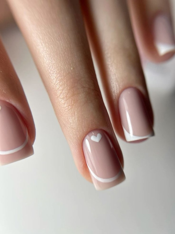 French manicure for Valentine’s Day: new ideas for French manicure in romantic motifs 4