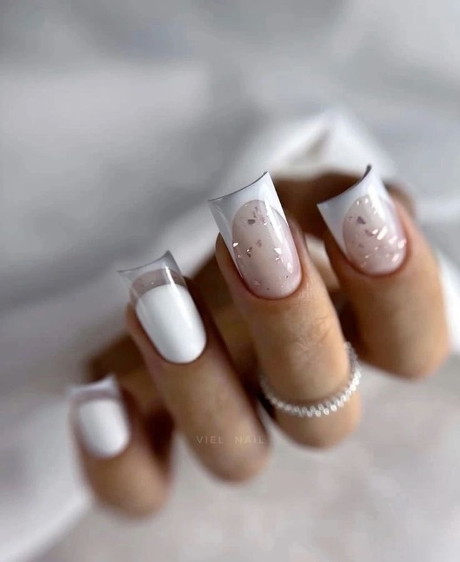 French manicure for Valentine’s Day: new ideas for French manicure in romantic motifs 5