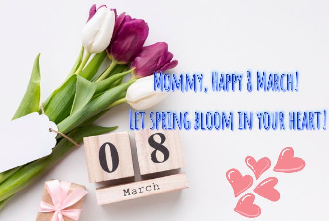 Congratulations on March 8 to mom in verse, prose and postcards 5