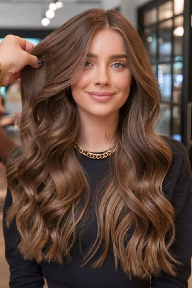 Mocha Mousse Hair Color – Fashionable Trend in Hair Coloring for 2025 15