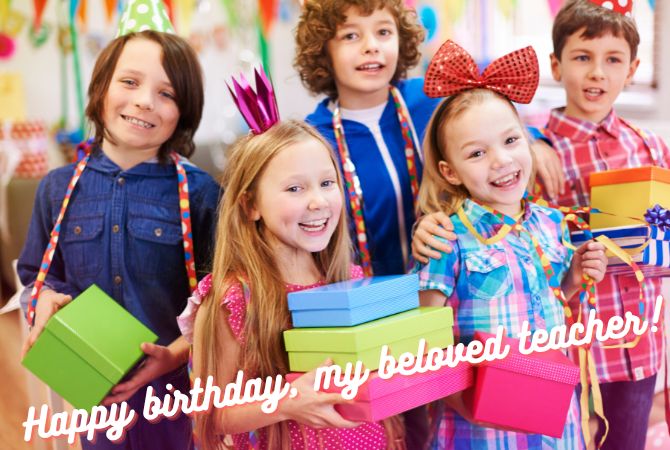 Touching birthday greetings to the teacher in verse, postcards, prose 2