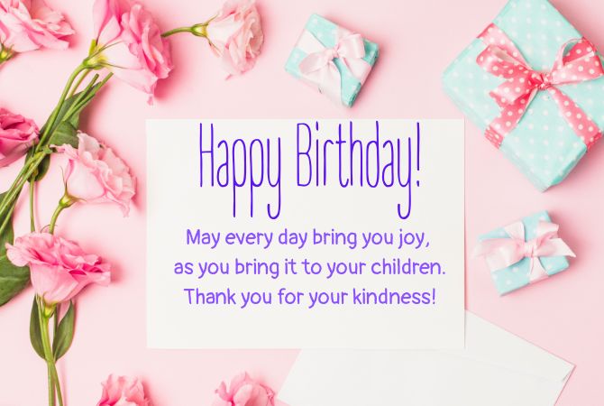Touching birthday greetings to the teacher in verse, postcards, prose 1