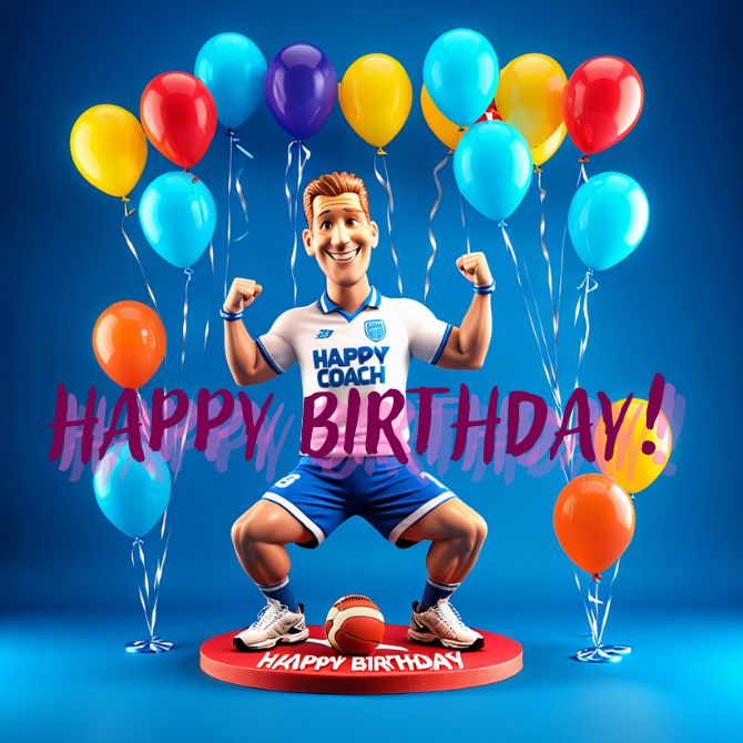 Congratulations to the coach on his birthday in your own words, in verses and postcards 2