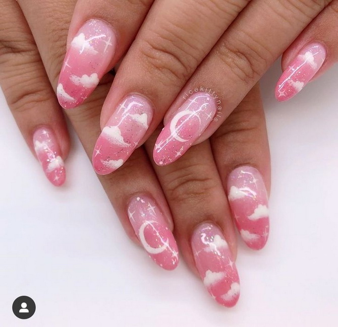 Cloud manicure: the magic of the sky on your nails 13