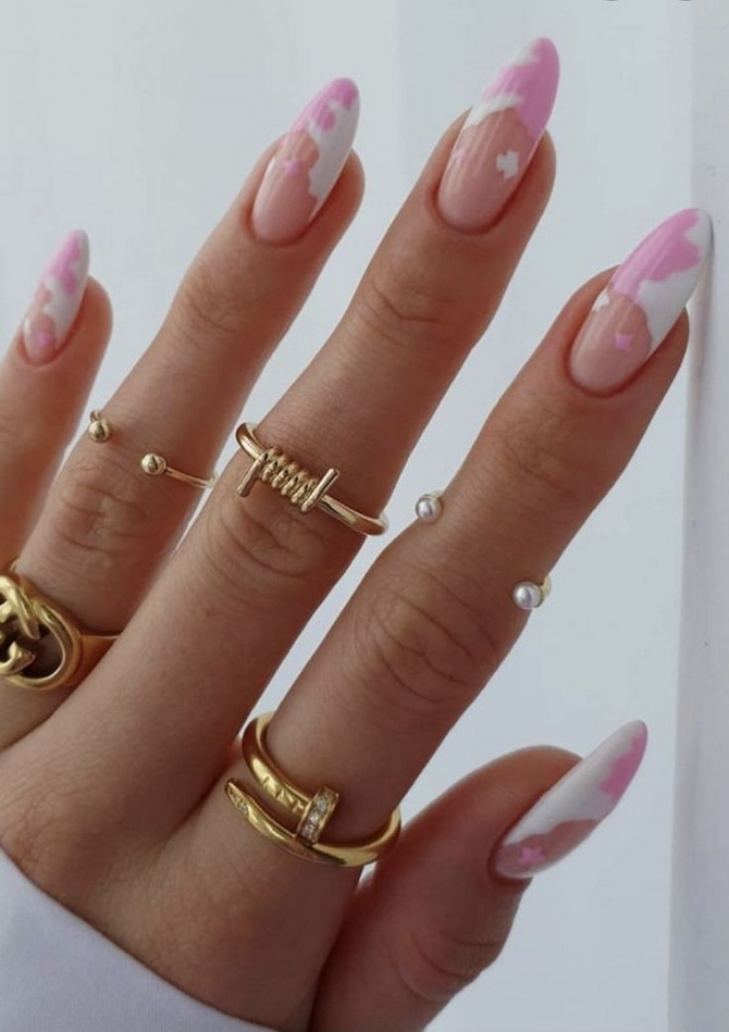 Cloud manicure: the magic of the sky on your nails 17