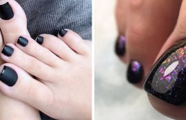 Black pedicure is the main hit of the new season