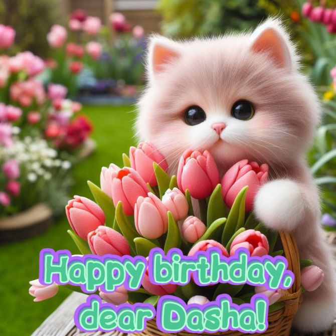 Happy Birthday, Dasha! Congratulations in verse, prose, postcards 1