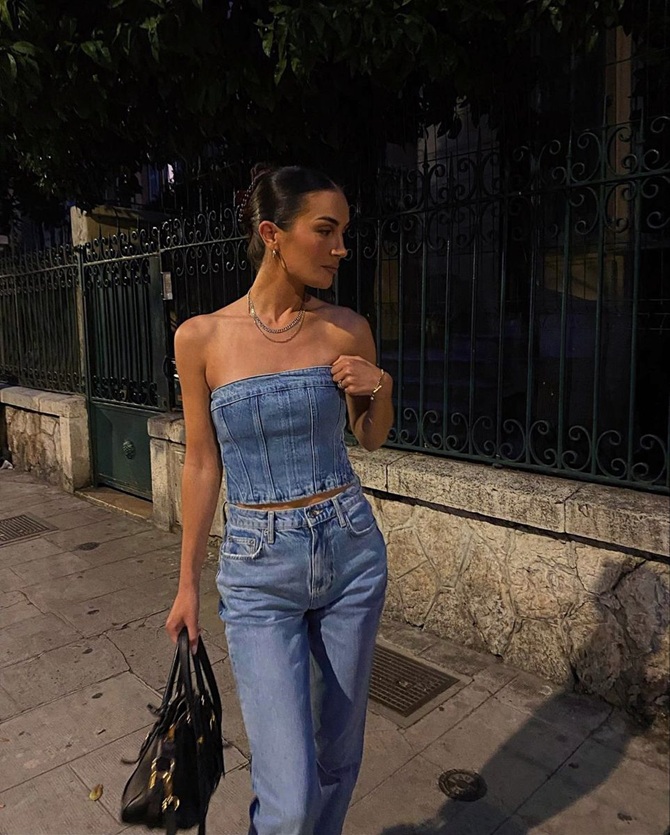 What to wear with a bandeau top: 5 best combinations for summer 3