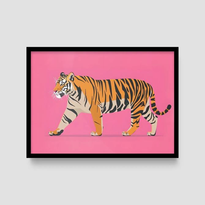 Постер у чорній рамці Roomy "Tiger Walk"
