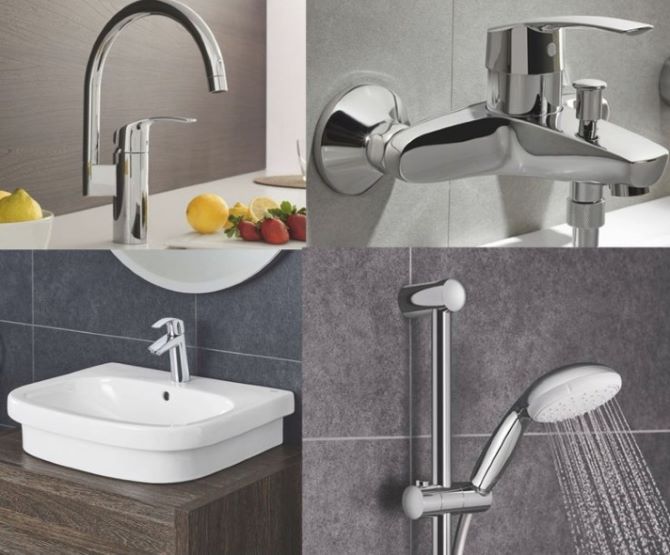Набор смесителей Eurosmart 4 в 1, для ванны и кухни (123248MK) Grohe