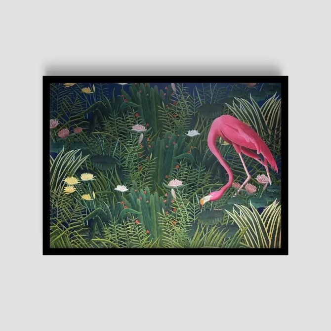 Постер у чорній рамці Roomy "Flamingo Forest"
