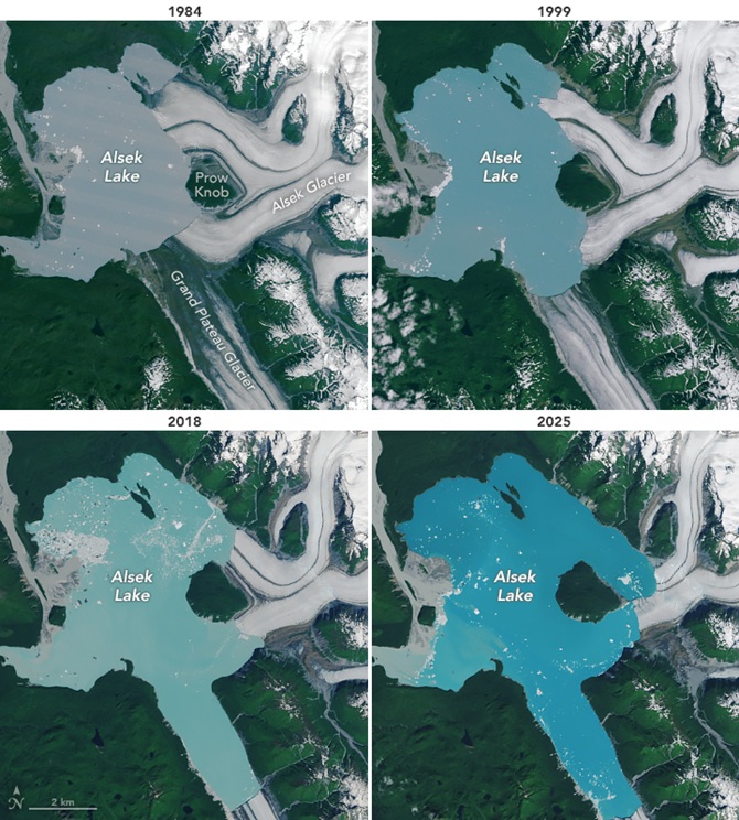 A new island has appeared in the middle of a glacier in Alaska 1