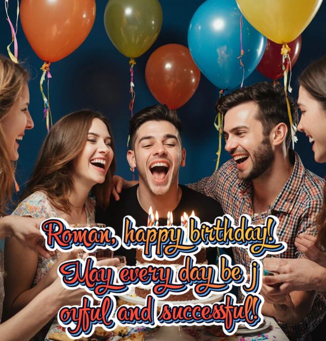Beautiful birthday greetings to Roman: cards, prose, poems 1