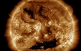 Scientists have released an image of the Sun with a smile
