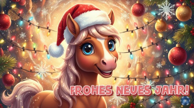 Symbol des Jahres 2026: Neujahrsbilder und Grußkarten mit einem Pferd 14