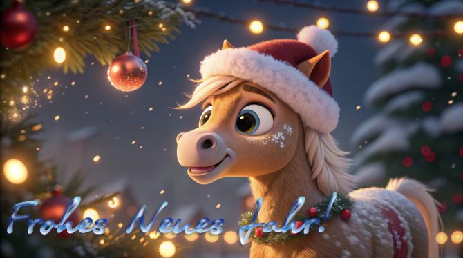 Symbol des Jahres 2026: Neujahrsbilder und Grußkarten mit einem Pferd 15