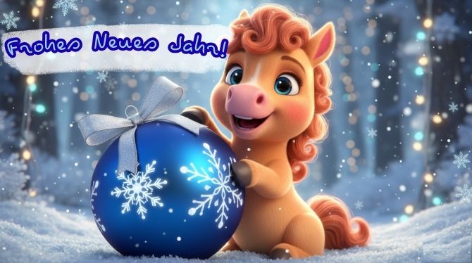 Symbol des Jahres 2026: Neujahrsbilder und Grußkarten mit einem Pferd 16