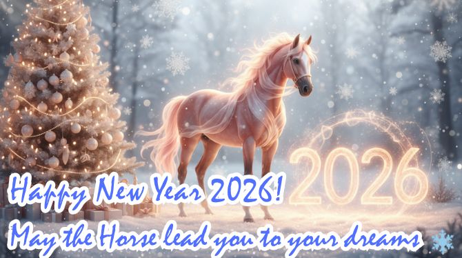Symbol of the Year 2026: New Year Images and Cards with a Horse 2