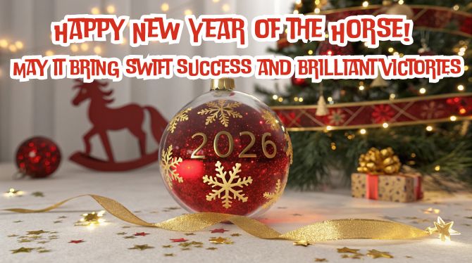 Symbol of the Year 2026: New Year Images and Cards with a Horse 6