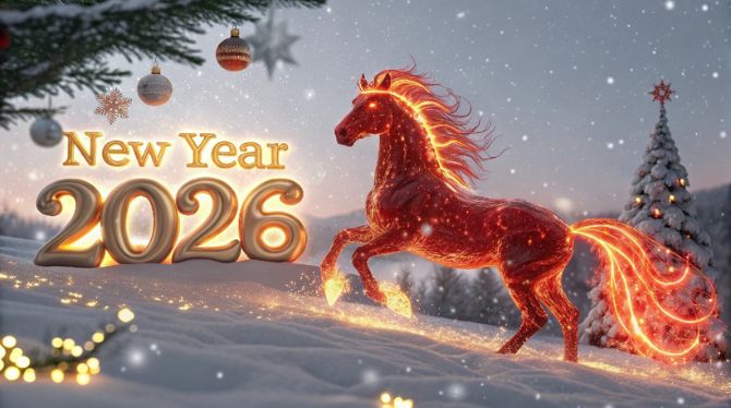 Symbol of the Year 2026: New Year Images and Cards with a Horse 10