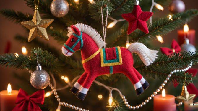 Символ 2026 года своими руками: новогодняя поделка лошадка из фетра 2