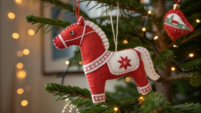 Символ 2026 года своими руками: новогодняя поделка лошадка из фетра 10