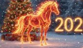 Символ 2026 года: новогодние картинки и  открытки с лошадью