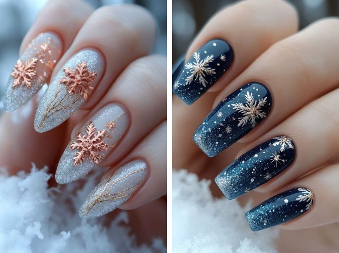 Новогодний маникюр 2026: стильные фотоидеи в год Огненной Лошади 13